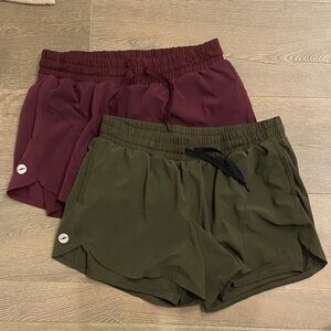 Avia Women's Athletic Shorts in Maroon and Dark Green